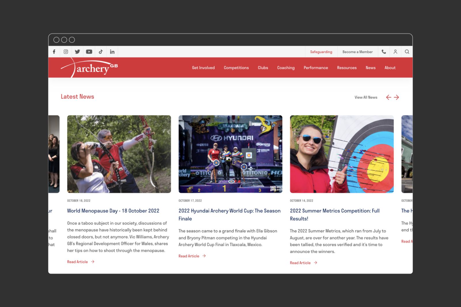 93ft Design Website Archery GB Sport Governing